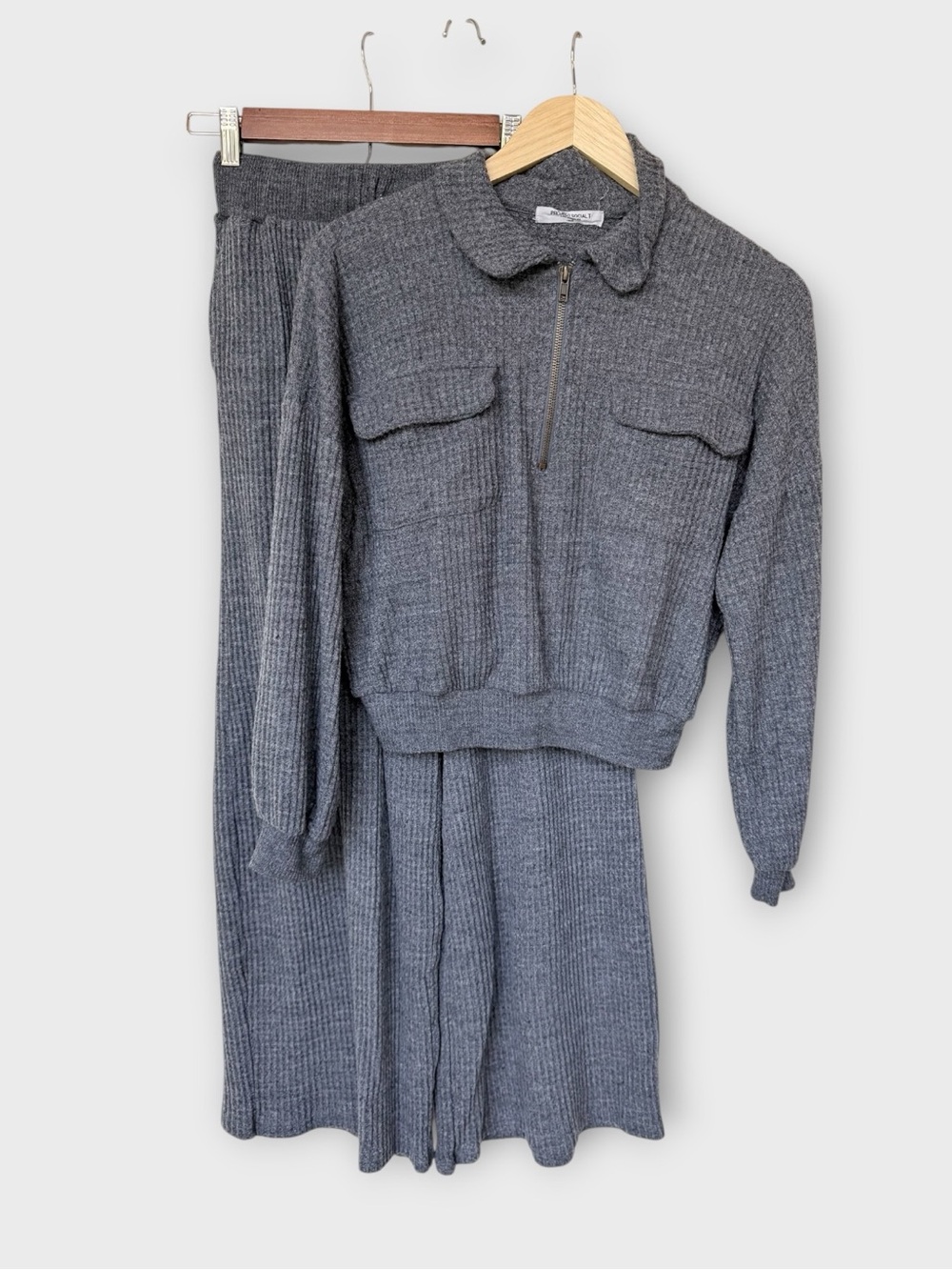 Project Social T Lounge SET - Wide Leg Pants and Half Zip Pullover Top size S